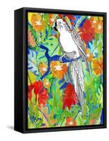 Tropical Paradise Parrot 1-Mary Escobedo-Framed Stretched Canvas