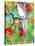 Tropical Paradise Parrot 1-Mary Escobedo-Stretched Canvas