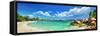 Tropical Paradise - Seychelles Islands, Panoramic View-Maugli-l-Framed Stretched Canvas