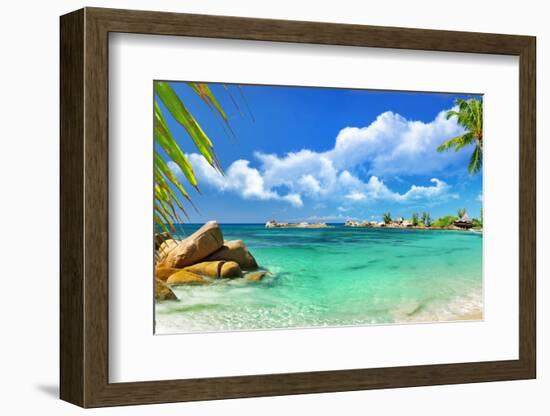 Tropical Paradise - Seychelles Islands, Panoramic View-Maugli-l-Framed Photographic Print