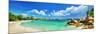 Tropical Paradise - Seychelles Islands, Panoramic View-Maugli-l-Mounted Photographic Print