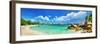 Tropical Paradise - Seychelles Islands, Panoramic View-Maugli-l-Framed Photographic Print