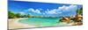 Tropical Paradise - Seychelles Islands, Panoramic View-Maugli-l-Mounted Photographic Print