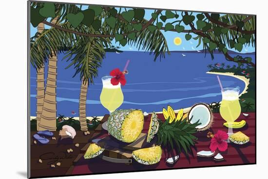 Tropical Pineapple Cocktail-Cindy Wider-Mounted Giclee Print