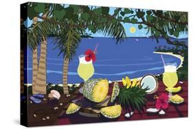 Tropical Pineapple Cocktail-Cindy Wider-Stretched Canvas