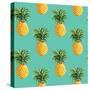 Tropical Pineapples Background - Seamless Pattern - in Vector-woodhouse-Stretched Canvas