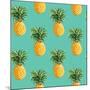 Tropical Pineapples Background - Seamless Pattern - in Vector-woodhouse-Mounted Art Print