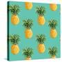 Tropical Pineapples Background - Seamless Pattern - in Vector-woodhouse-Stretched Canvas