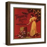 Tropical Queen Brand - California - Citrus Crate Label-Lantern Press-Framed Art Print