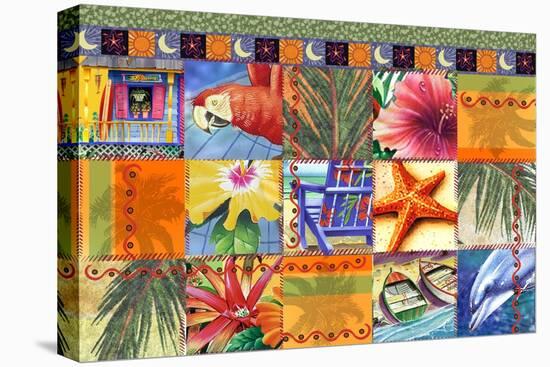 Tropical Quilt Mosaic-James Mazzotta-Stretched Canvas