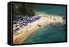 Tropical Sandy Beach and Calm Lagoon with Clear Blue Water. Pseudo Tilt Shift. Ya Nui Beach, Phuket-Dudarev Mikhail-Framed Stretched Canvas