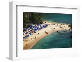 Tropical Sandy Beach and Calm Lagoon with Clear Blue Water. Pseudo Tilt Shift. Ya Nui Beach, Phuket-Dudarev Mikhail-Framed Photographic Print