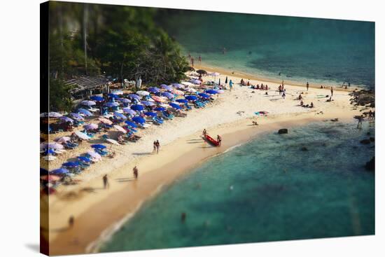 Tropical Sandy Beach and Calm Lagoon with Clear Blue Water. Pseudo Tilt Shift. Ya Nui Beach, Phuket-Dudarev Mikhail-Stretched Canvas