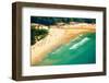 Tropical Sandy Beach Landscape from High View Point Tilt Shift Effect. Beautiful Turquoise Ocean An-Perfect Lazybones-Framed Photographic Print