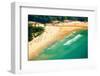 Tropical Sandy Beach Landscape from High View Point Tilt Shift Effect. Beautiful Turquoise Ocean An-Perfect Lazybones-Framed Photographic Print