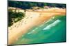 Tropical Sandy Beach Landscape from High View Point Tilt Shift Effect. Beautiful Turquoise Ocean An-Perfect Lazybones-Mounted Photographic Print