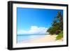 Tropical Sandy Beach with Palm Trees at Sunny Day. South of Bali, Jimbaran Beach-Dudarev Mikhail-Framed Photographic Print