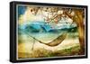 Tropical Scene- Artwork In Painting Style-Maugli-l-Framed Poster