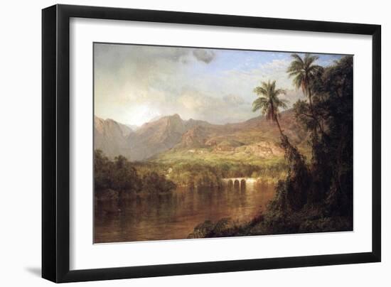 Tropical Scene-Frederic Edwin Church-Framed Art Print