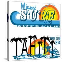 Tropical Set Miami and Tahiti-emeget-Stretched Canvas
