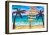 Tropical Southernmost Sunset Wanderlust Signpost in Key West-M. Bleichner-Framed Art Print