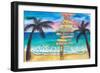 Tropical Southernmost Sunset Wanderlust Signpost in Key West-M. Bleichner-Framed Art Print