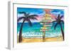 Tropical Southernmost Sunset Wanderlust Signpost in Key West-M. Bleichner-Framed Art Print