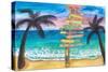 Tropical Southernmost Sunset Wanderlust Signpost in Key West-M. Bleichner-Stretched Canvas