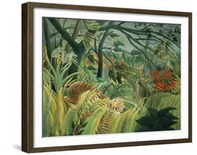 Tropical Storm with Tiger, Surprise-Henri Rousseau-Framed Giclee Print