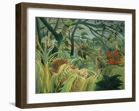 Tropical Storm with Tiger, Surprise-Henri Rousseau-Framed Giclee Print