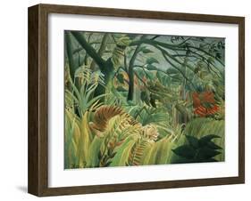 Tropical Storm with Tiger, Surprise-Henri Rousseau-Framed Giclee Print