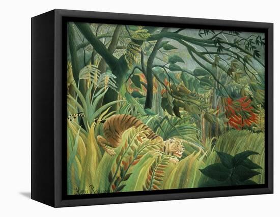 Tropical Storm with Tiger, Surprise-Henri Rousseau-Framed Stretched Canvas