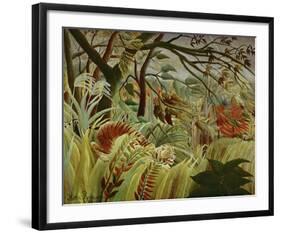 Tropical Storm with Tiger-Henri Rousseau-Framed Art Print