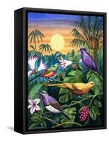 Tropical Sunbirds-John Chalkley-Framed Stretched Canvas