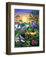 Tropical Sunbirds-John Chalkley-Framed Giclee Print