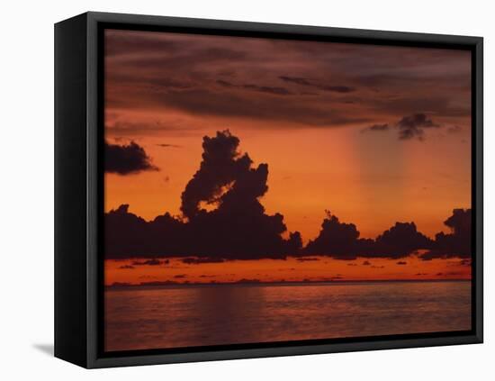 Tropical Sunset Off Seven Mile Beach, Cayman Islands, West Indies, Central America-Tomlinson Ruth-Framed Stretched Canvas