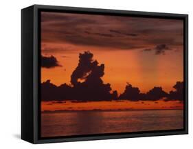 Tropical Sunset Off Seven Mile Beach, Cayman Islands, West Indies, Central America-Tomlinson Ruth-Framed Stretched Canvas