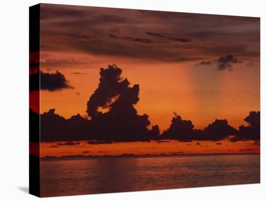 Tropical Sunset Off Seven Mile Beach, Cayman Islands, West Indies, Central America-Tomlinson Ruth-Stretched Canvas