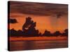 Tropical Sunset Off Seven Mile Beach, Cayman Islands, West Indies, Central America-Tomlinson Ruth-Stretched Canvas