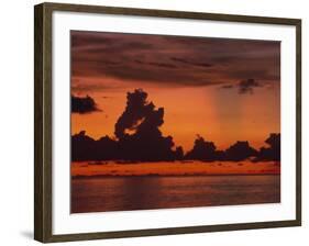 Tropical Sunset Off Seven Mile Beach, Cayman Islands, West Indies, Central America-Tomlinson Ruth-Framed Photographic Print