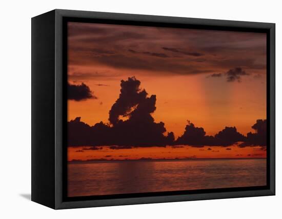 Tropical Sunset Off Seven Mile Beach, Cayman Islands, West Indies, Central America-Tomlinson Ruth-Framed Stretched Canvas