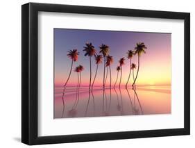 Tropical Sunset Pink-lekcej-Framed Photographic Print