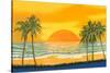 Tropical Sunset-null-Stretched Canvas