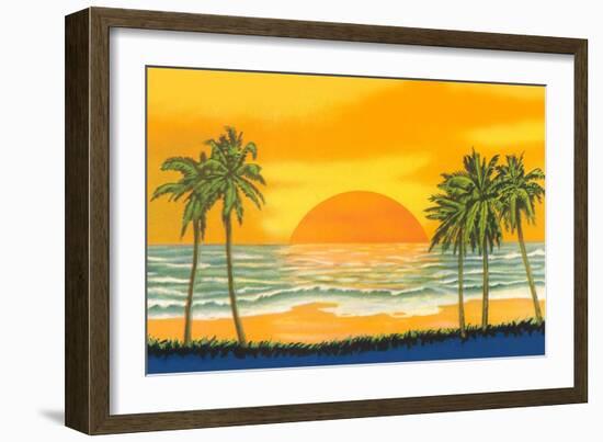 Tropical Sunset-null-Framed Art Print