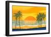 Tropical Sunset-null-Framed Art Print