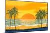 Tropical Sunset-null-Mounted Art Print