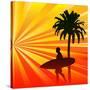 Tropical Surfer-Petrafler-Stretched Canvas