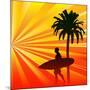 Tropical Surfer-Petrafler-Mounted Art Print