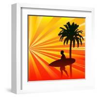 Tropical Surfer-Petrafler-Framed Art Print