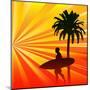 Tropical Surfer-Petrafler-Mounted Art Print